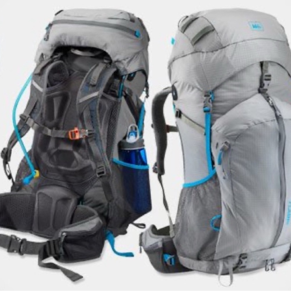 Light Gray & Blue Ladies Hiking Backpack - Performance Daypack